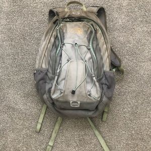 Gray &blue North Face backpack. Fair condition.